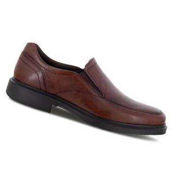 Men's Ecco Helsinki 2.0 Apron Toe Slip-on Dress Shoes Brown | USA 514LIS